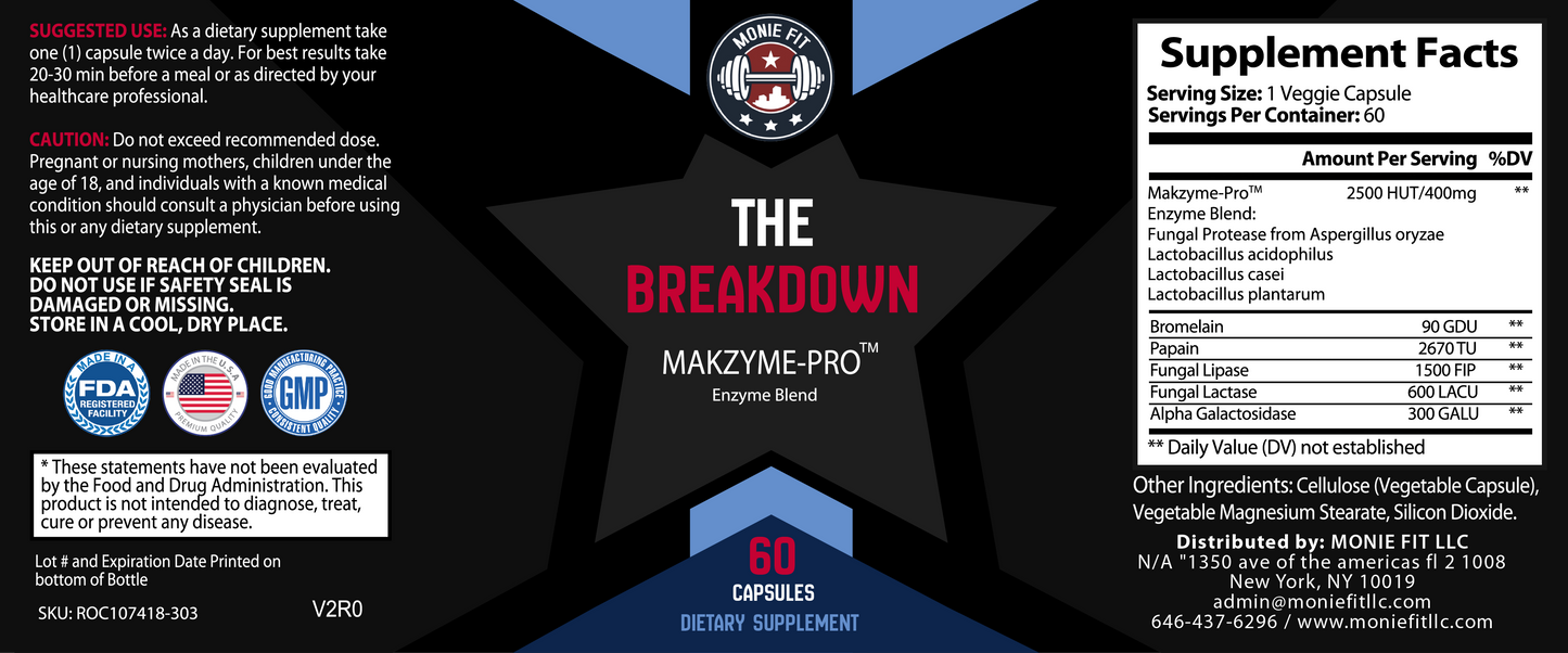 The Breakdown (Digestive Enzymes) - Monie Fit LLC