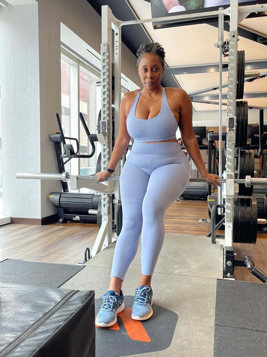 Soft MF Leggings Set University Blue - Monie Fit LLC